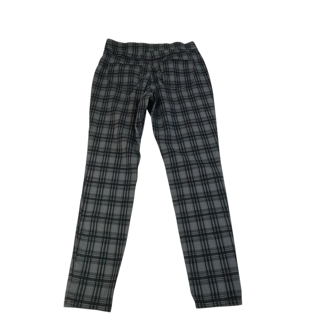 Nine West Women's Grey‎ Plaid Heidi Pull-On Skinny Pants Size 10 Stretch Waist